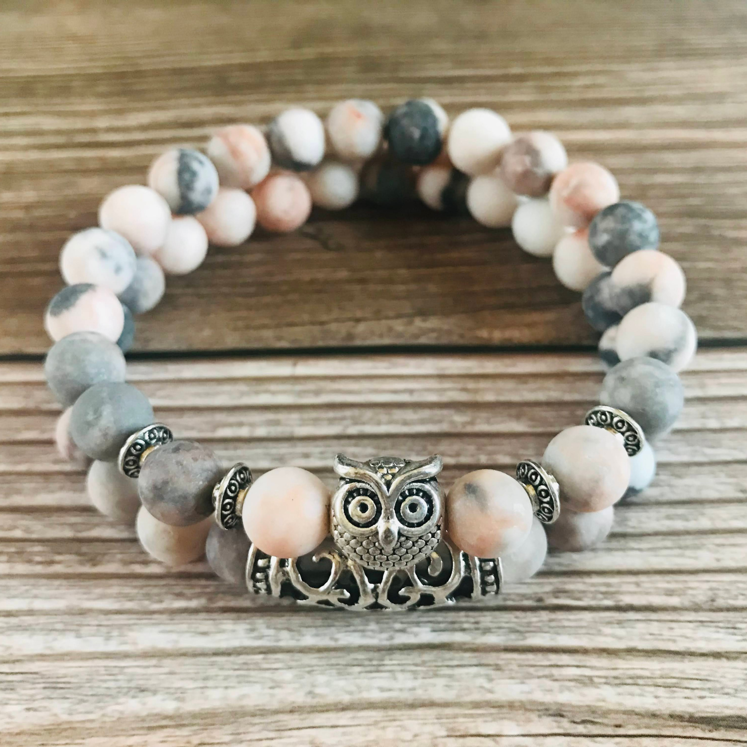 Pink Zebra Jasper Positivity Bracelets