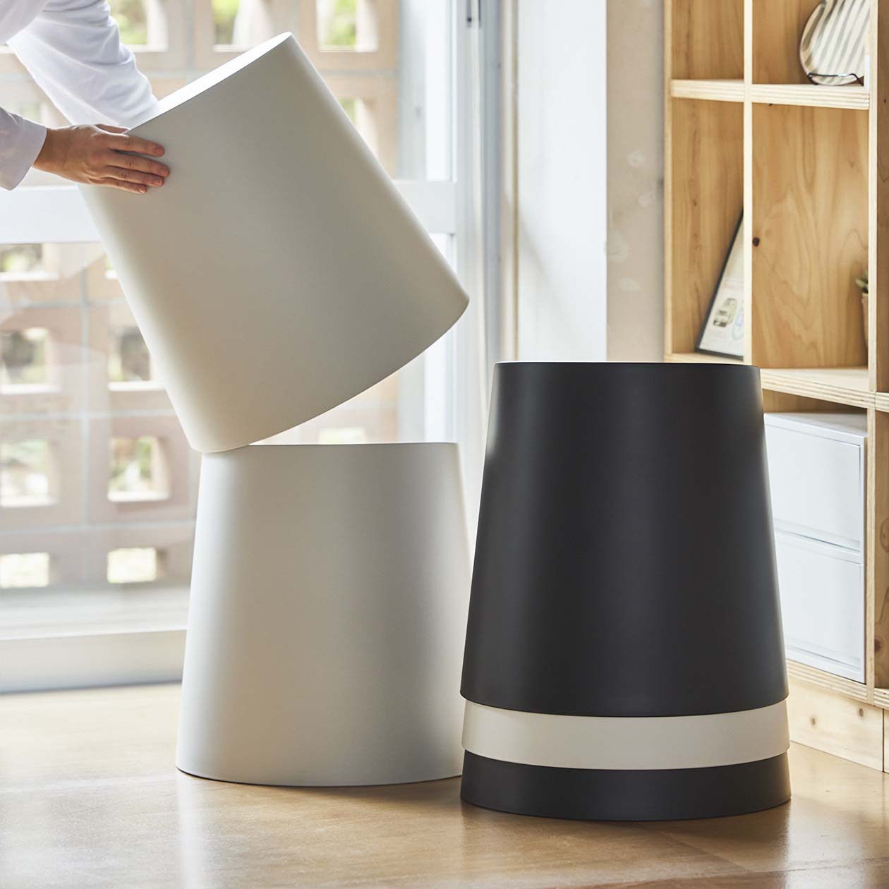 Polypropylene Stackable Stool Dark Gray