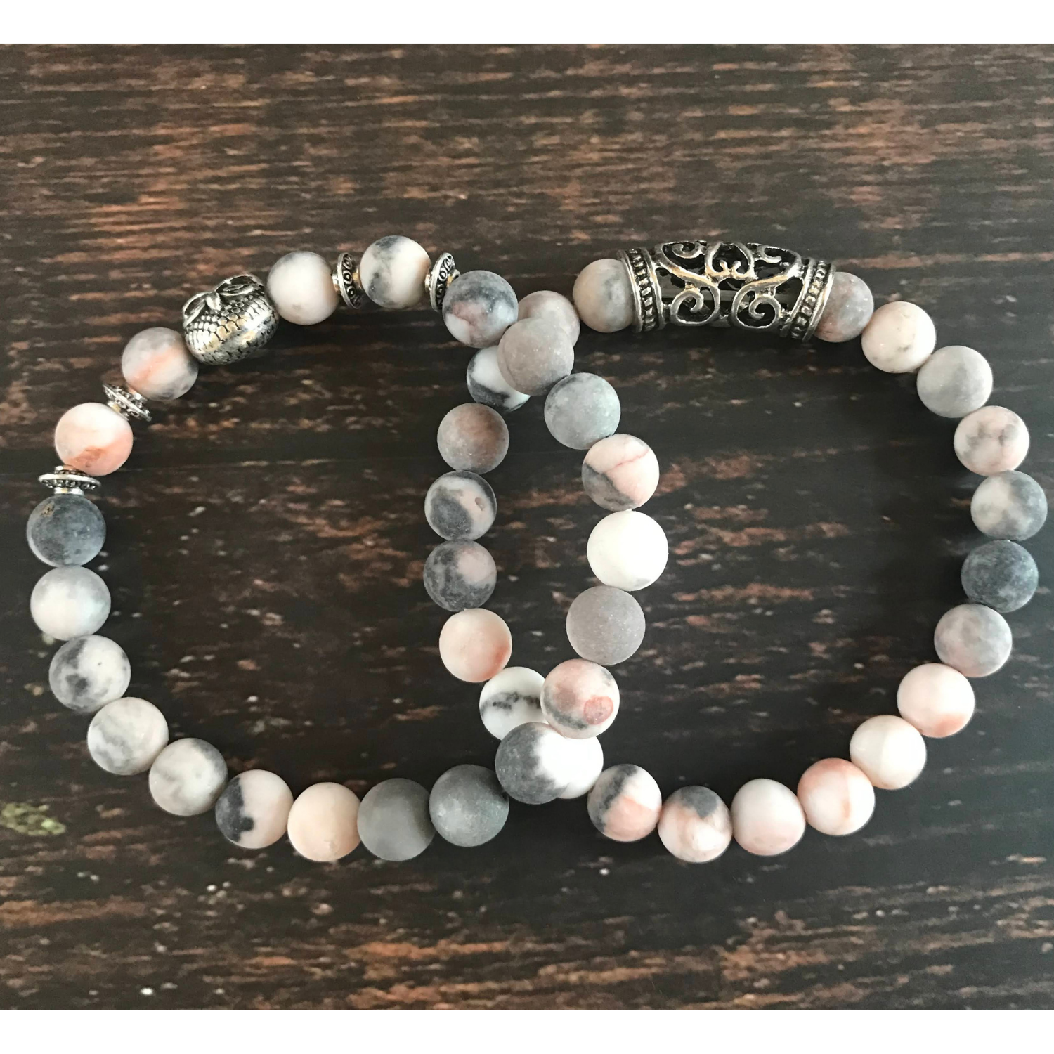 Pink Zebra Jasper Positivity Bracelets