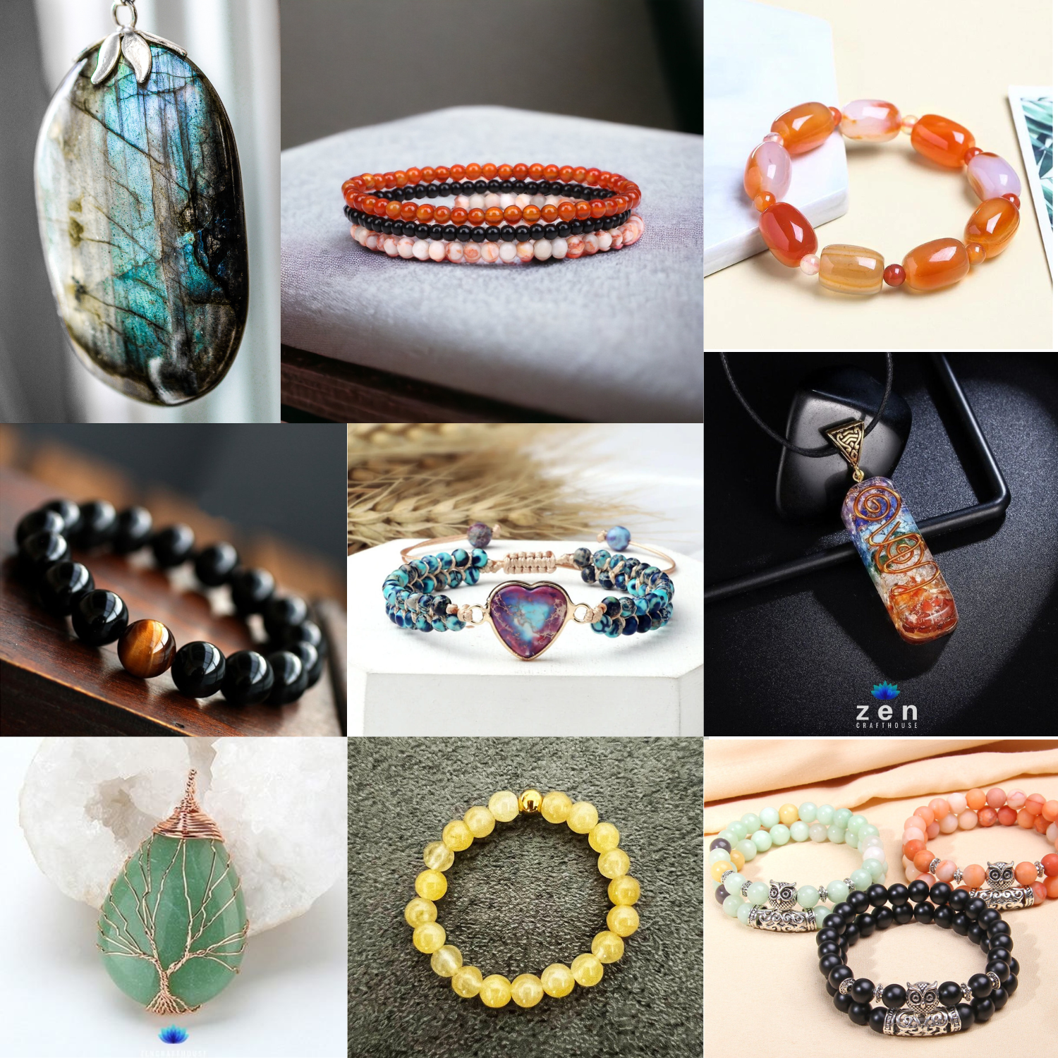 Chakra Healing Program: Monthly Crystal Jewelry & Essential Oils (Heart Chakra)
