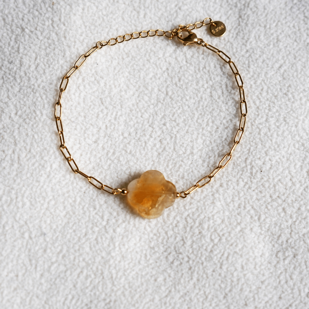 Keep Up Hope Citrine Clover Bracelet