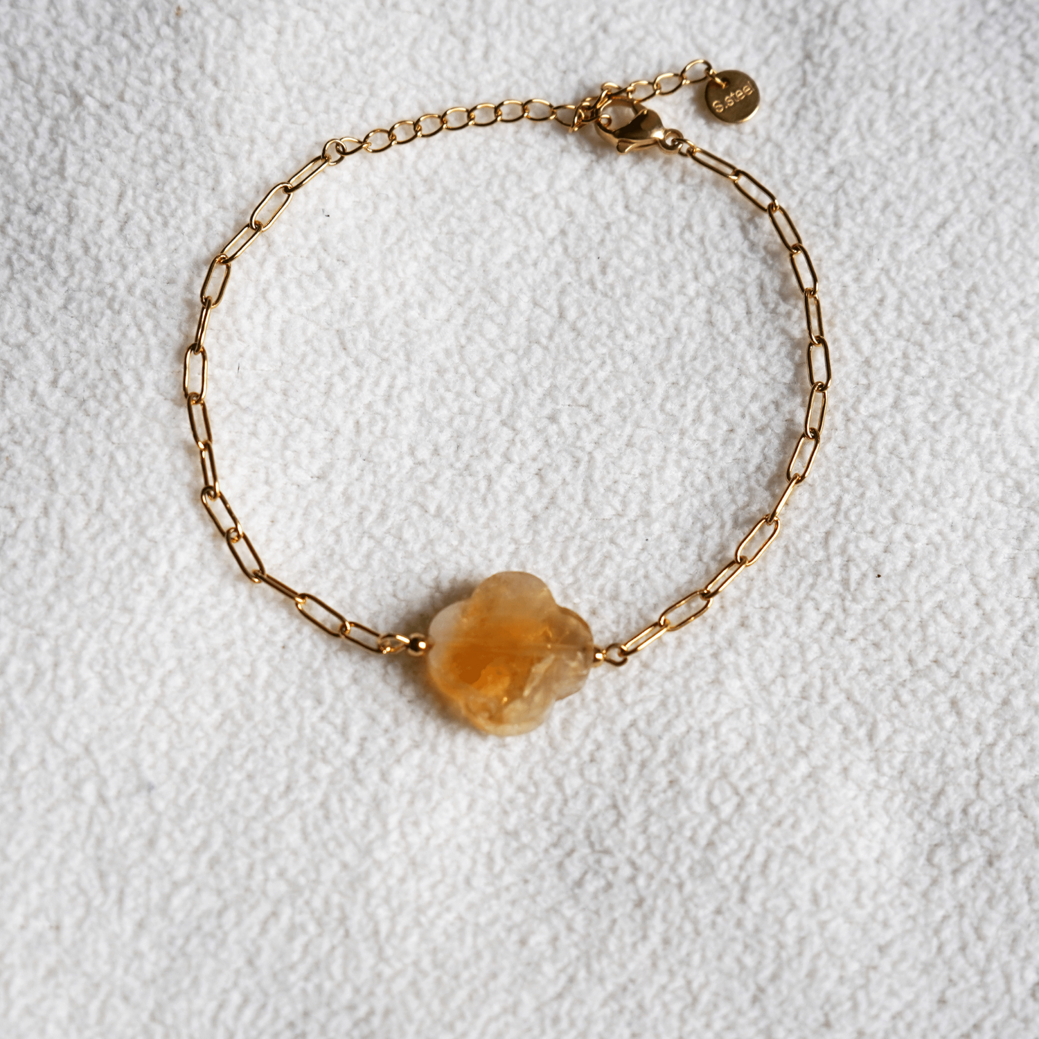 Keep Up Hope Citrine Clover Bracelet