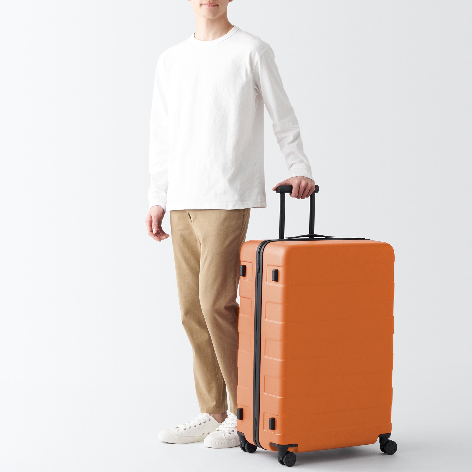 Adjustable Handle Hard Shell Suitcase 105L - Smoky Orange | Check-In