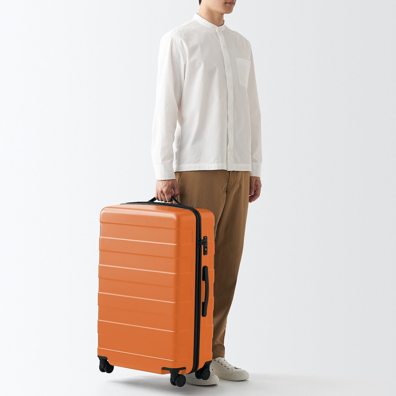 Adjustable Handle Hard Shell  Suitcase 75L - Smoky Orange | Check-In