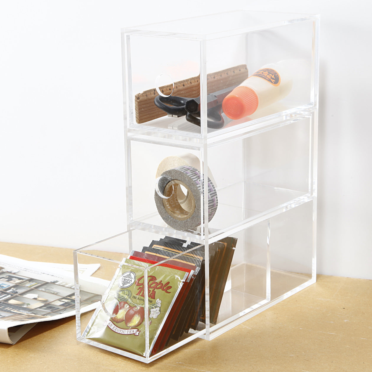 Acrylic Storage 3 Drawers Cubby Secondary image