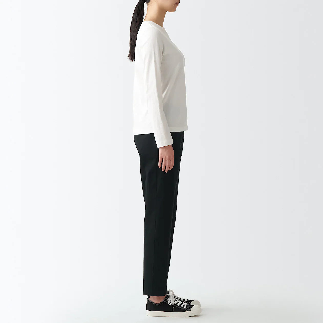 Women's 4-Way Stretch Chino Slim Tapered Pants (L 30inch / 75cm)