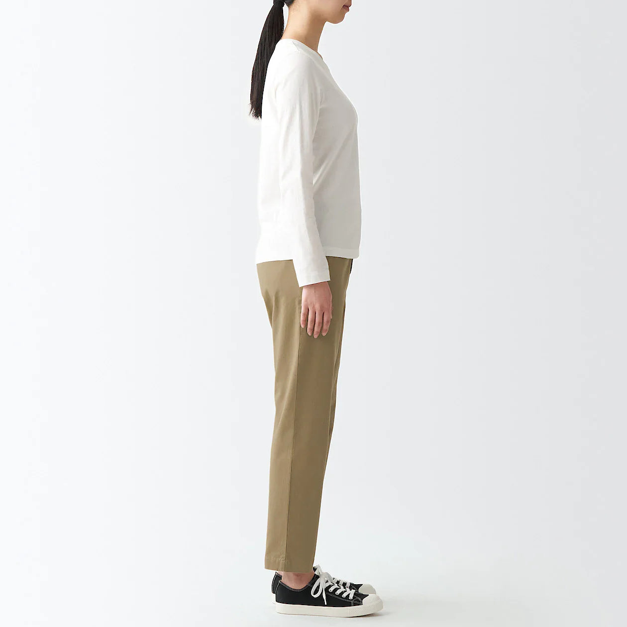 Women's 4-Way Stretch Chino Slim Tapered Pants (L 30inch / 75cm)