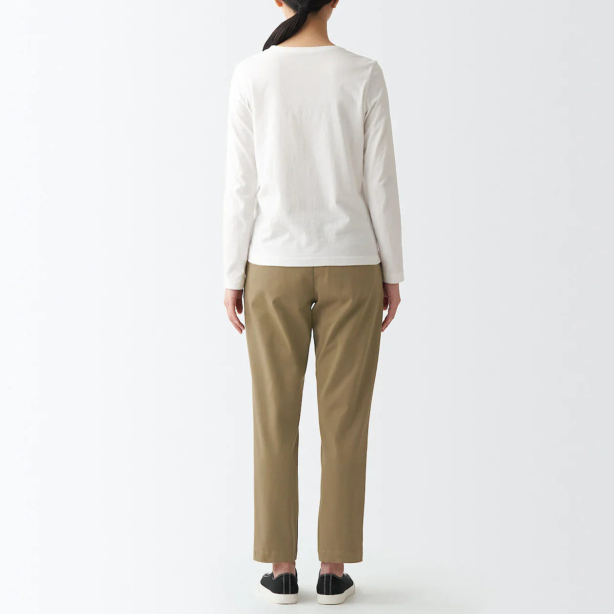Women's 4-Way Stretch Chino Slim Tapered Pants (L 30inch / 75cm)