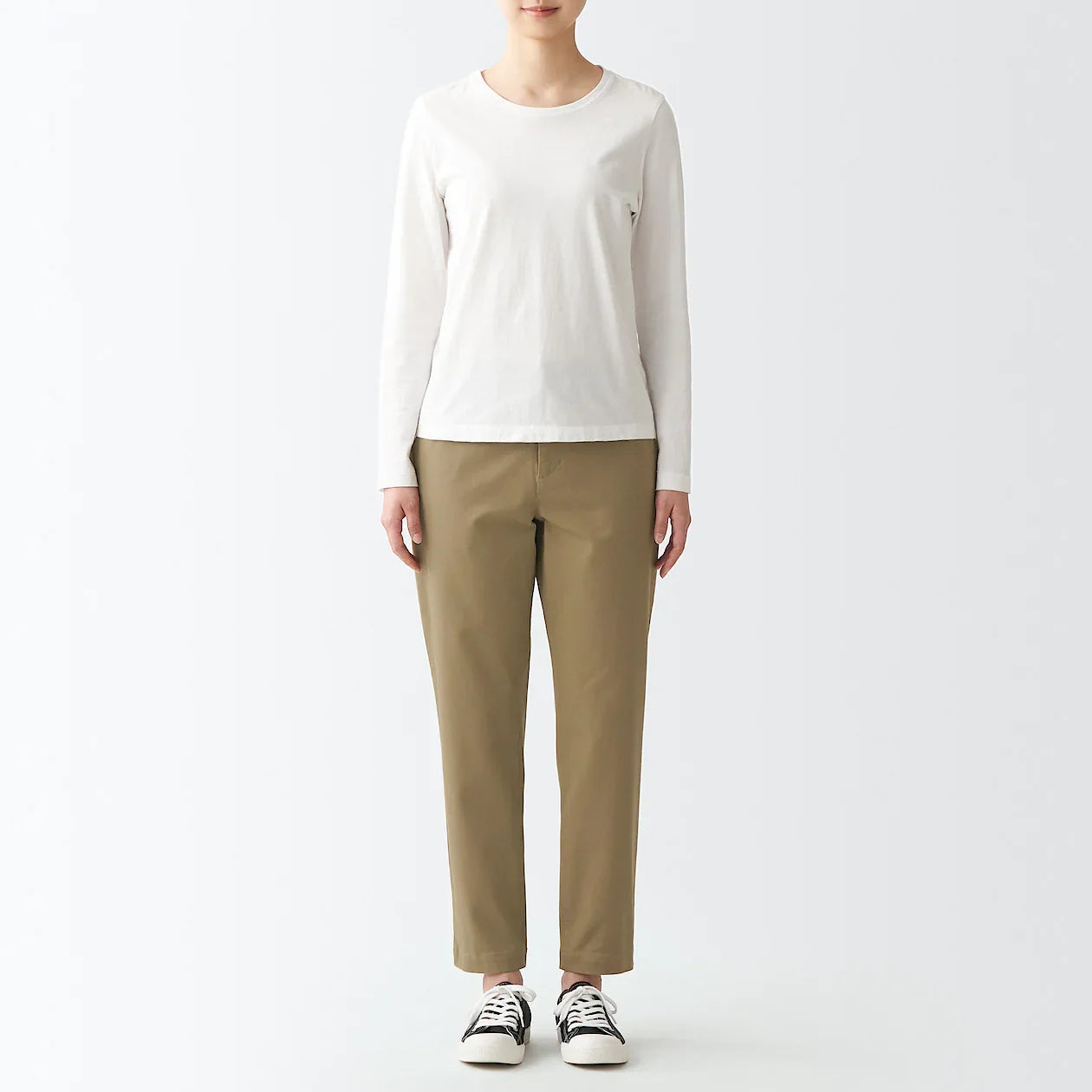 Women's 4-Way Stretch Chino Slim Tapered Pants (L 30inch / 75cm)