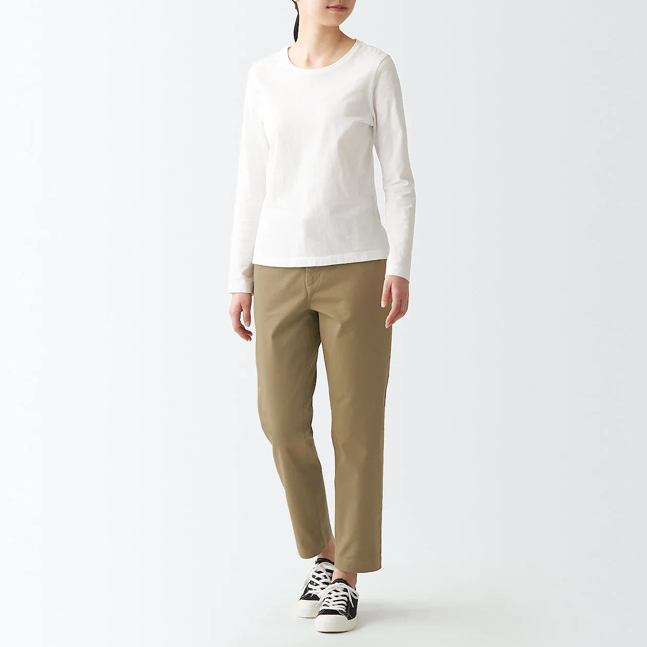 Women's 4-Way Stretch Chino Slim Tapered Pants (L 30inch / 75cm)