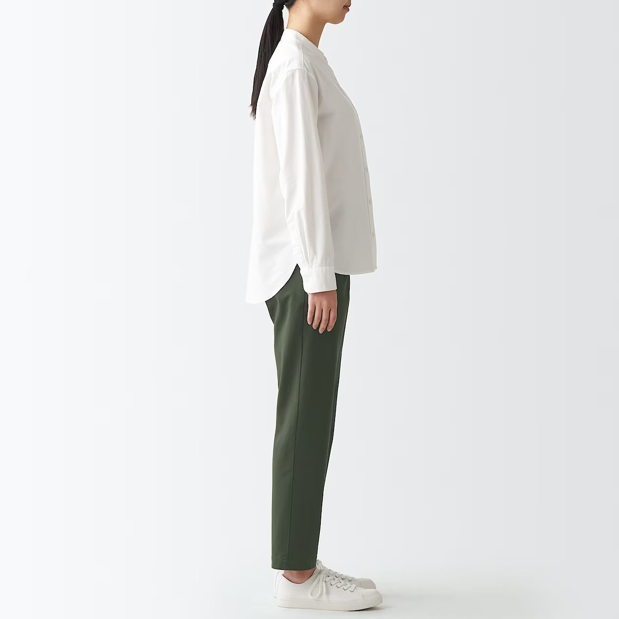 Women's 4-Way Stretch Chino Slim Tapered Pants (L 30inch / 75cm)