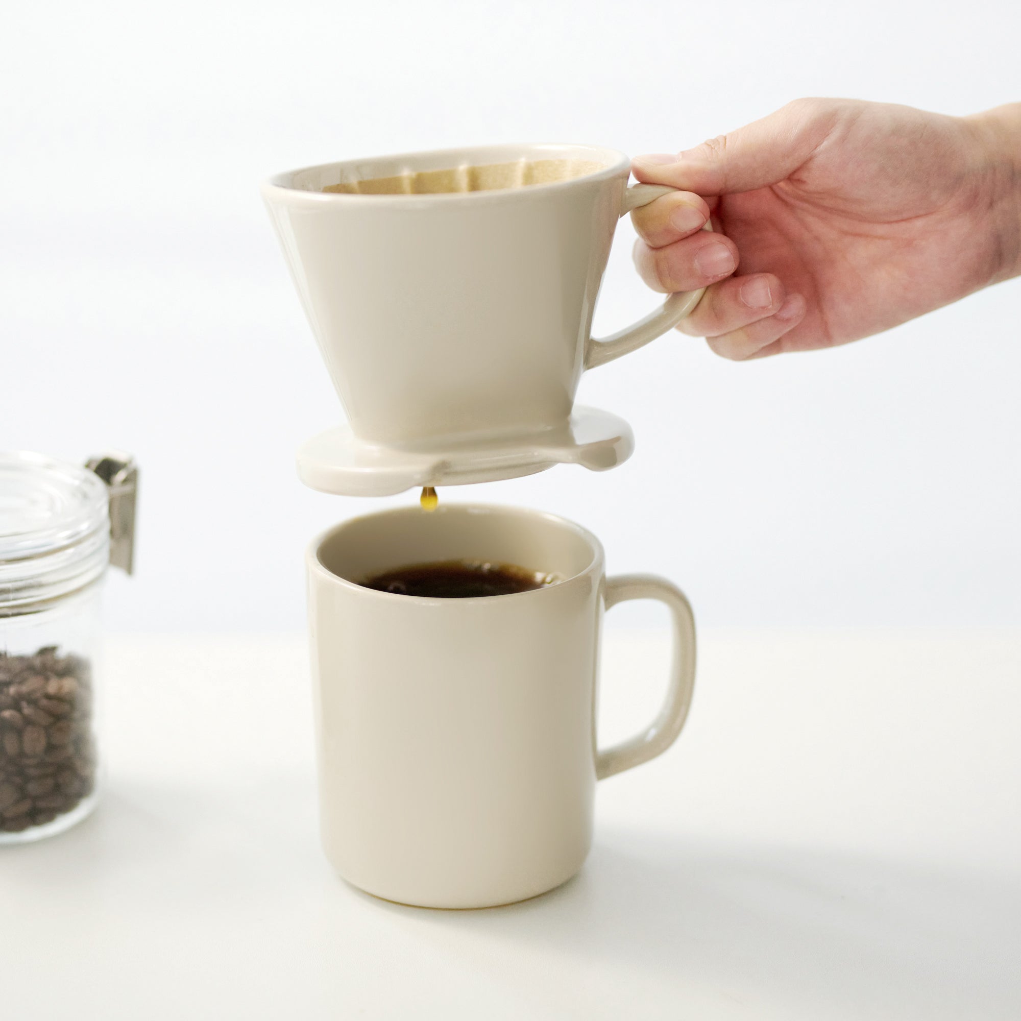 Stoneware Coffee Dripper - Gray Beige