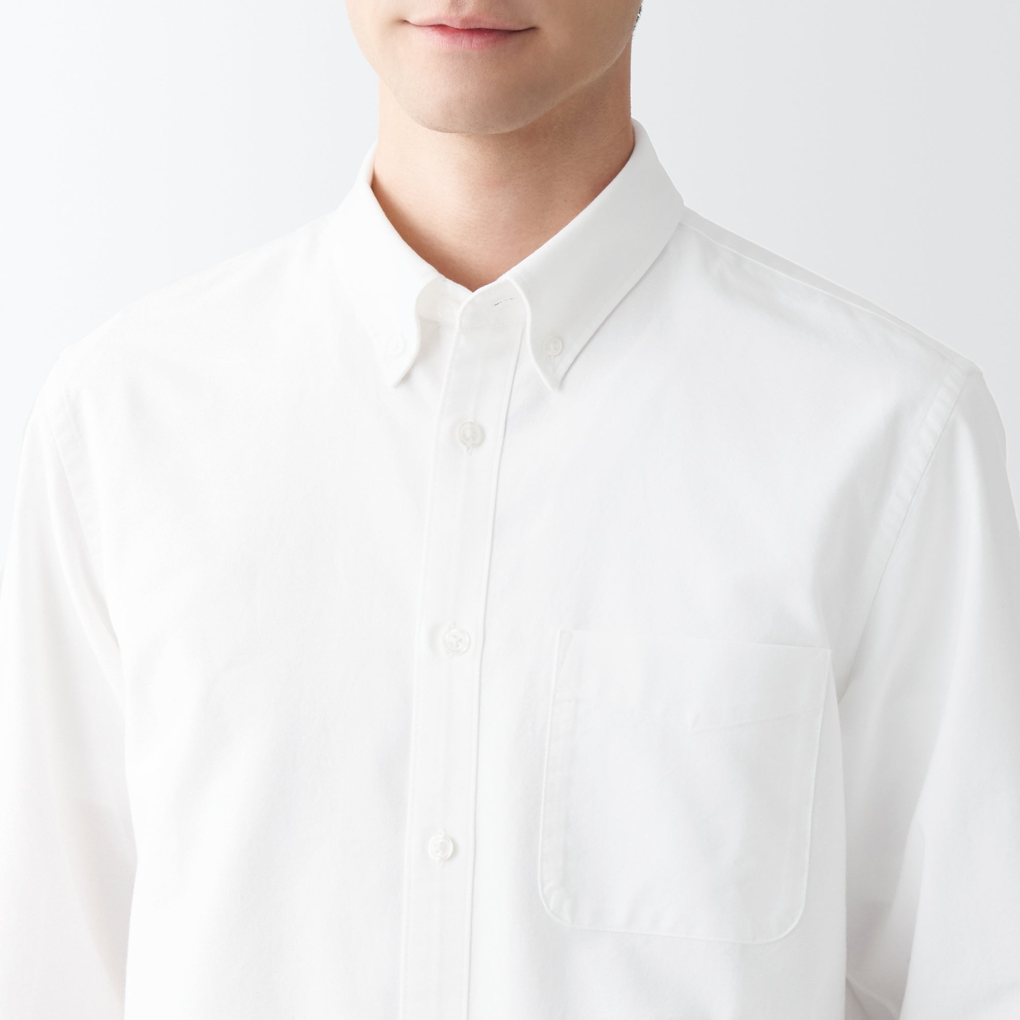 Men's Washed Oxford Collared Long Sleeve Button Down Shirt