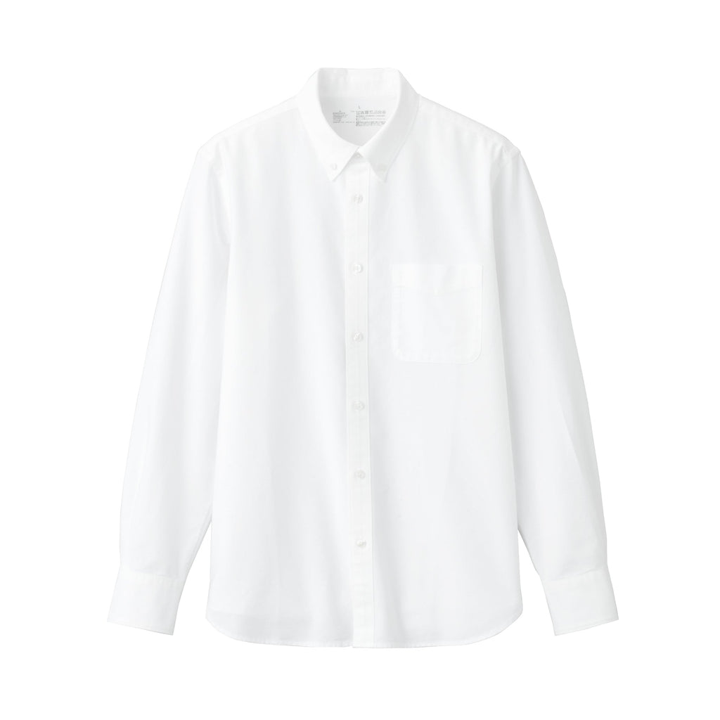 Men's Washed Oxford Collared Long Sleeve Button Down Shirt