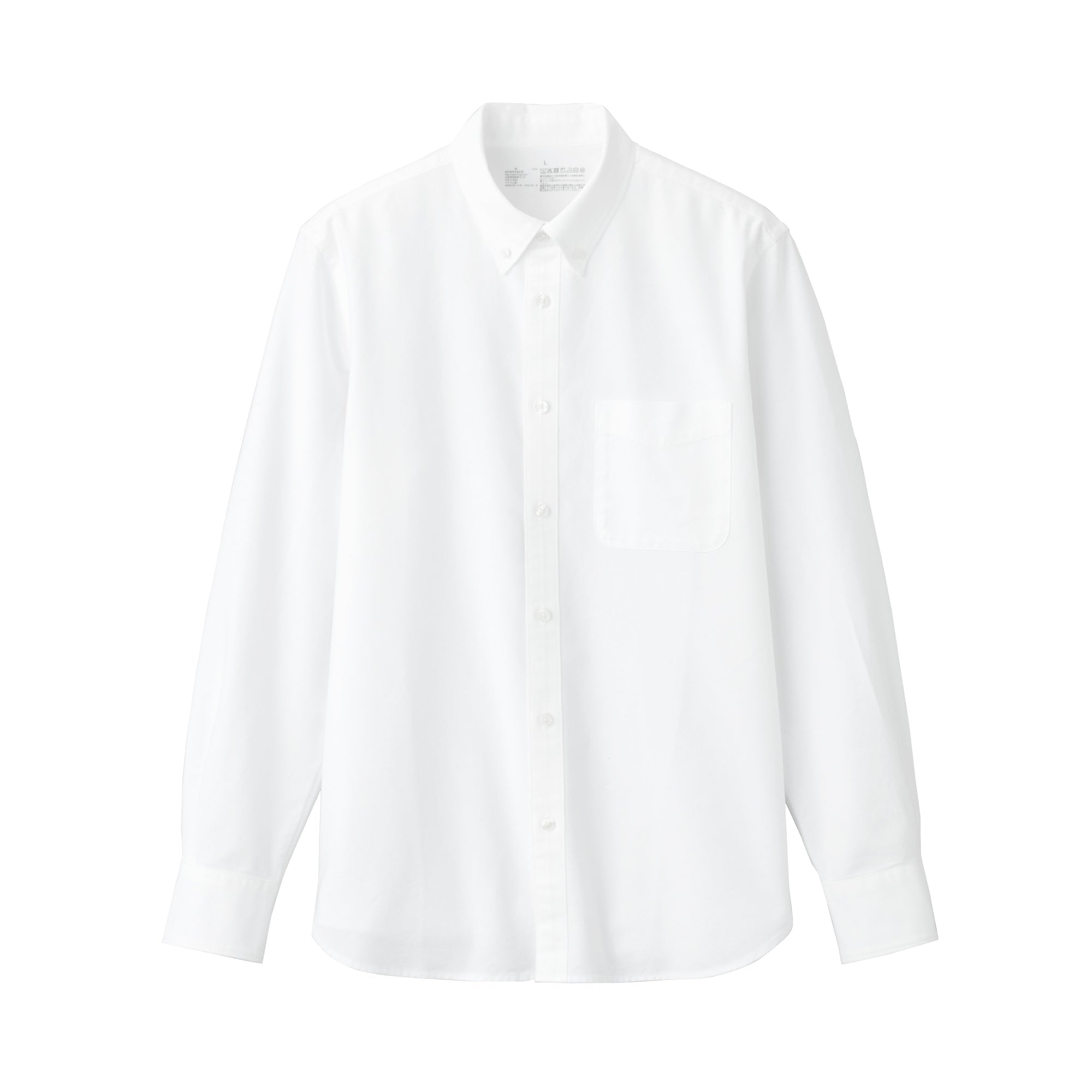 Men's Washed Oxford Collared Long Sleeve Button Down Shirt
