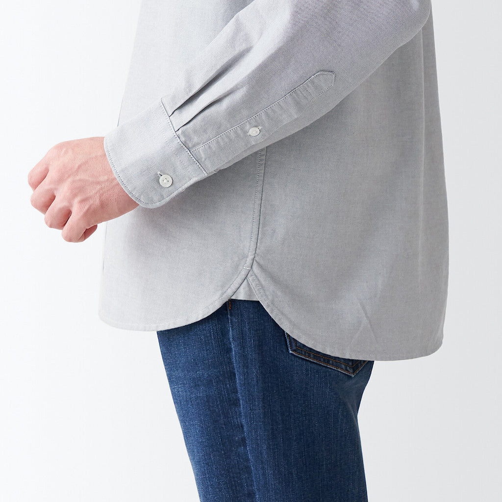 Men's Washed Oxford Collared Long Sleeve Button Down Shirt