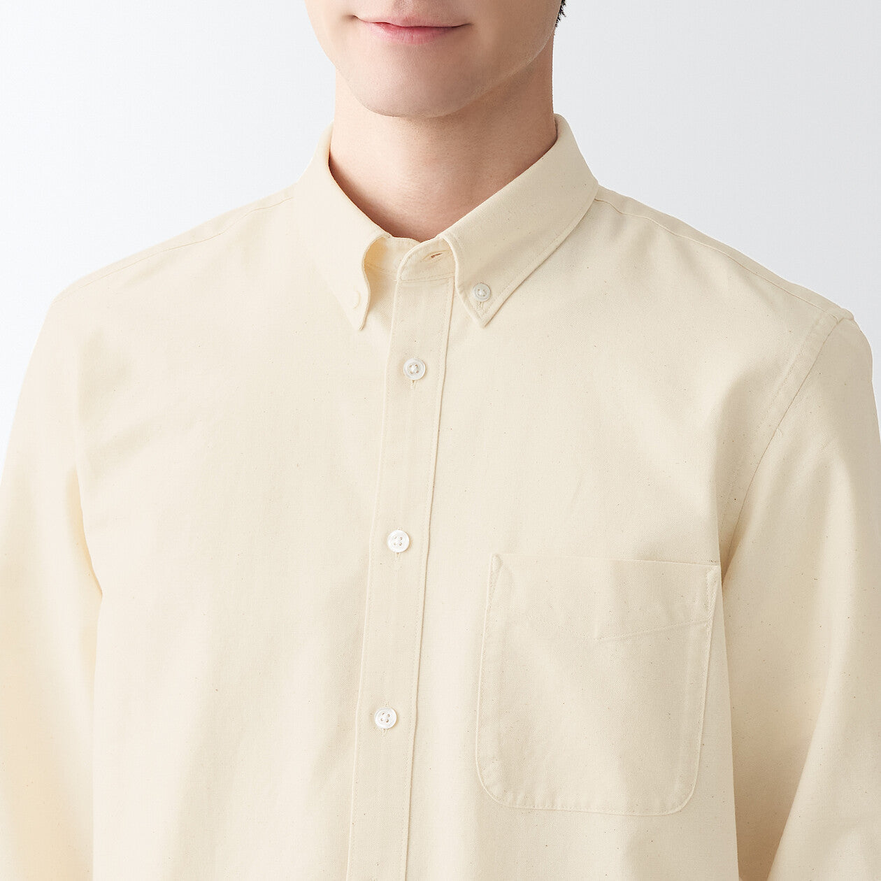 Men's Washed Oxford Collared Long Sleeve Button Down Shirt