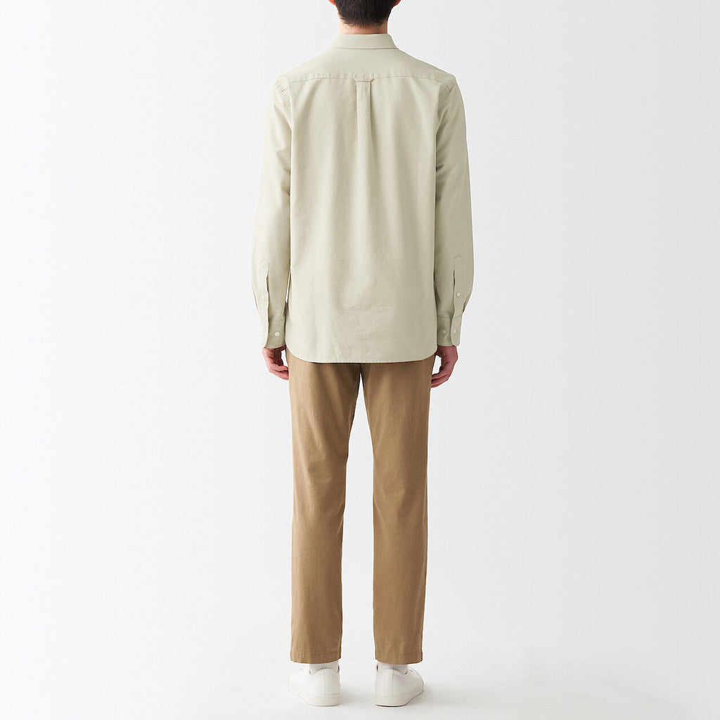 Men's Washed Oxford Collared Long Sleeve Button Down Shirt