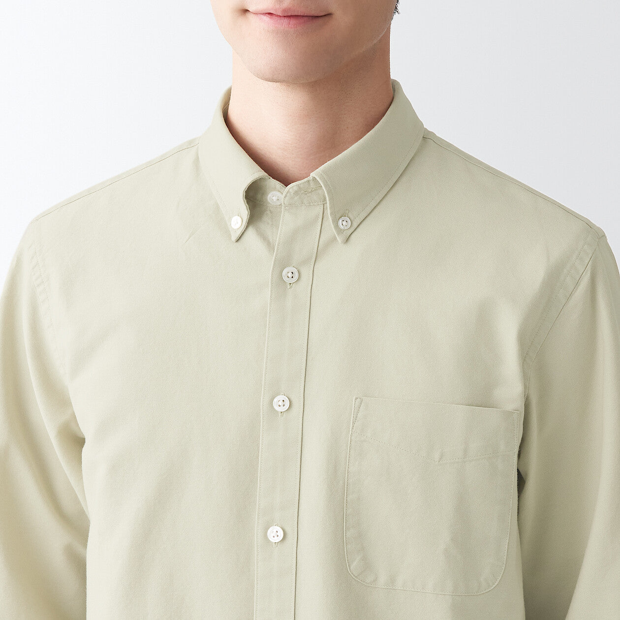 Men's Washed Oxford Collared Long Sleeve Button Down Shirt