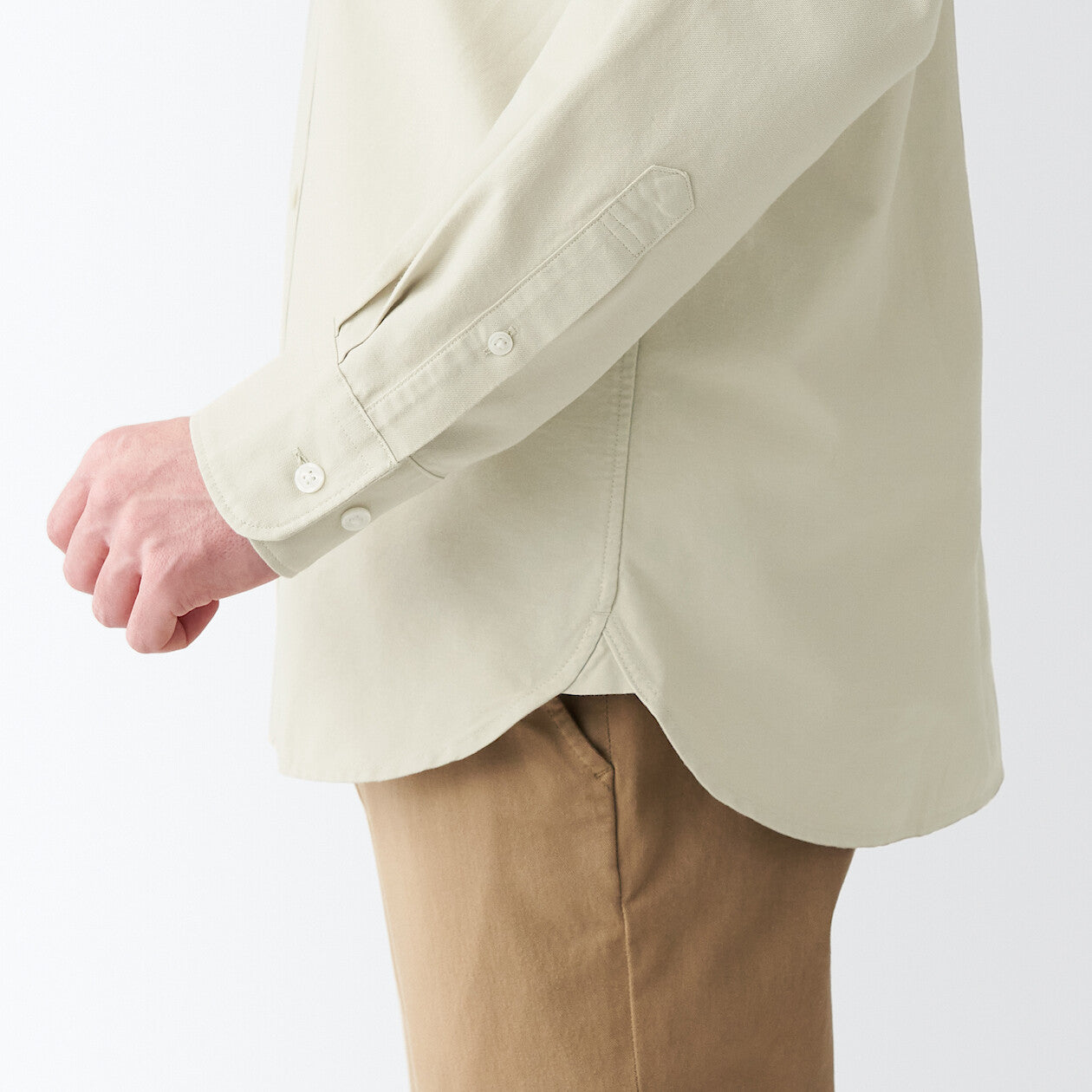 Men's Washed Oxford Collared Long Sleeve Button Down Shirt