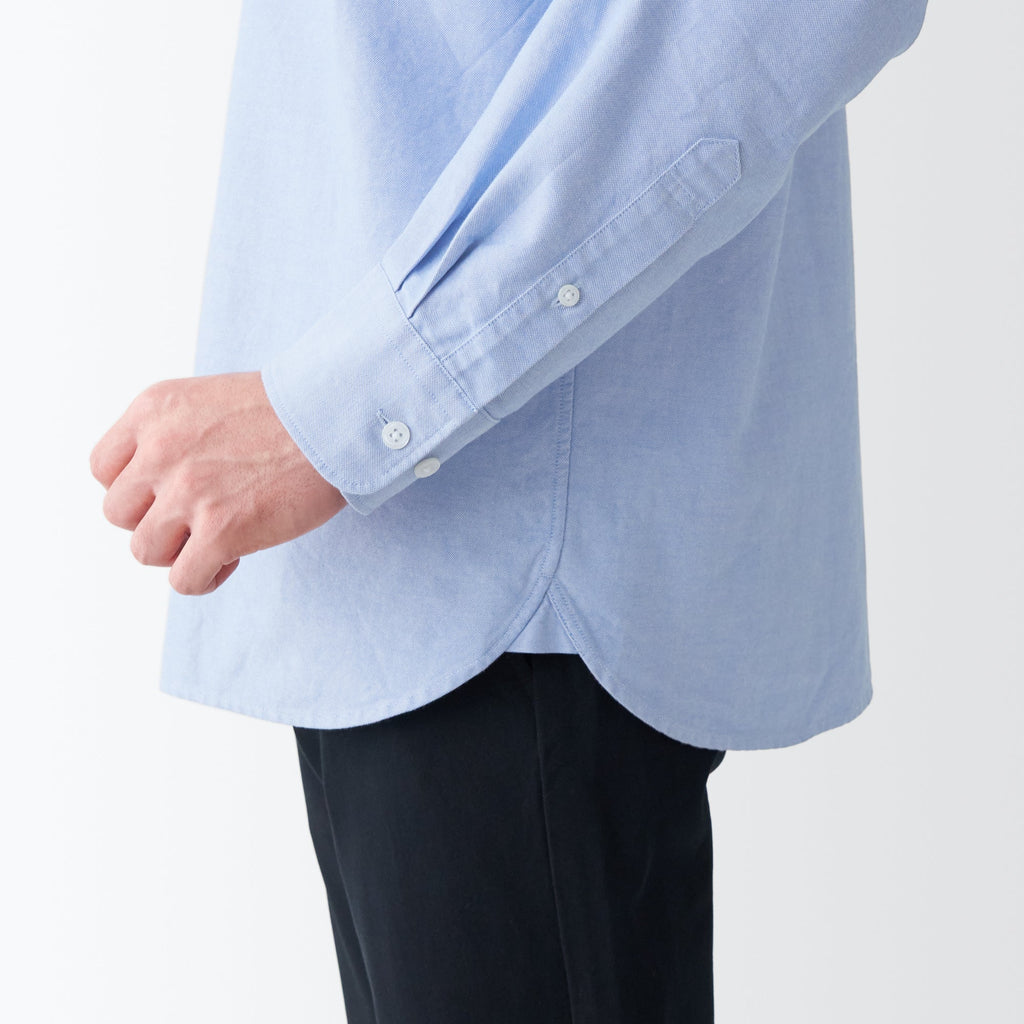 Men's Washed Oxford Collared Long Sleeve Button Down Shirt
