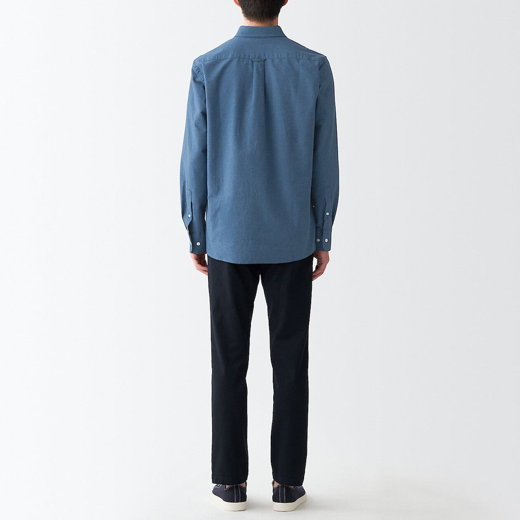 Men's Washed Oxford Collared Long Sleeve Button Down Shirt