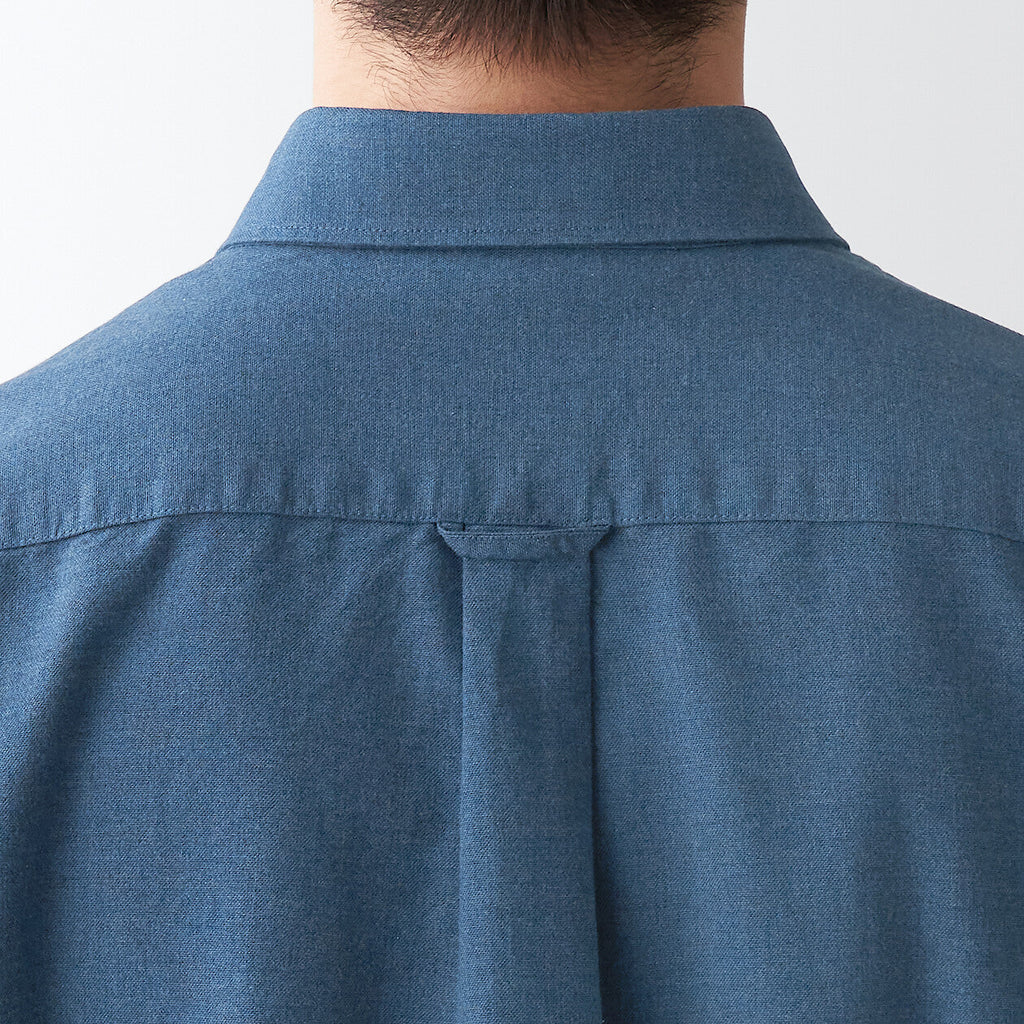Men's Washed Oxford Collared Long Sleeve Button Down Shirt