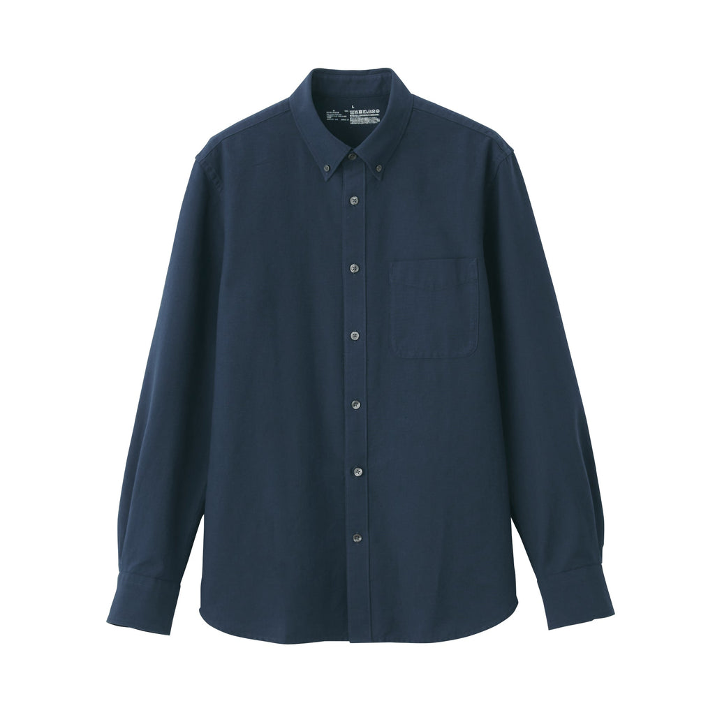 Men's Washed Oxford Collared Long Sleeve Button Down Shirt