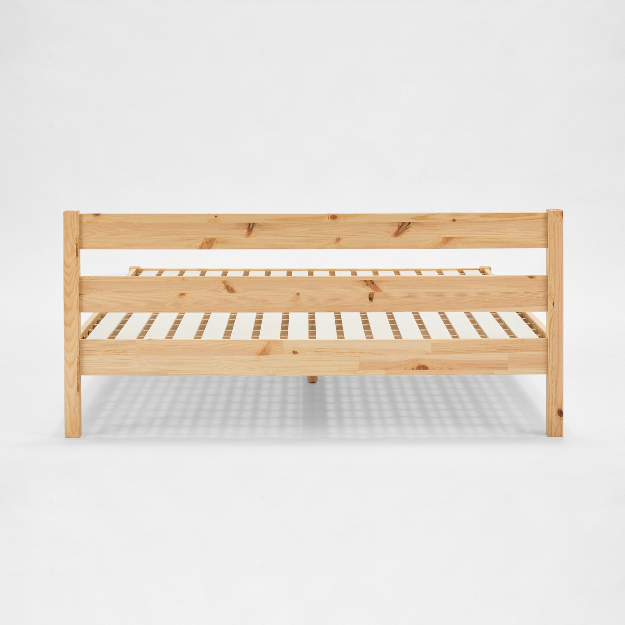 [HD] Pine Wooden Bed - Queen