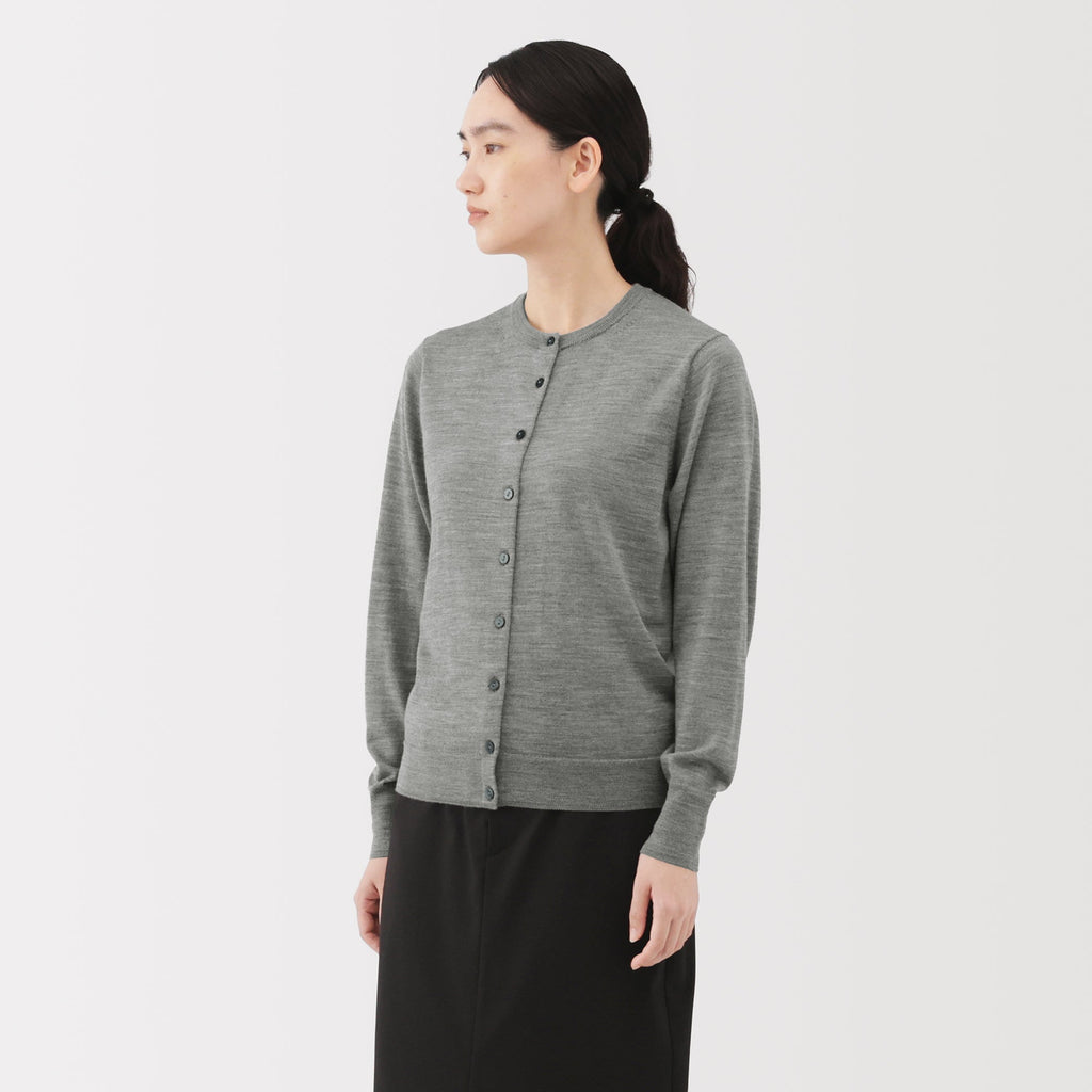 Wool Crewneck Cardigan