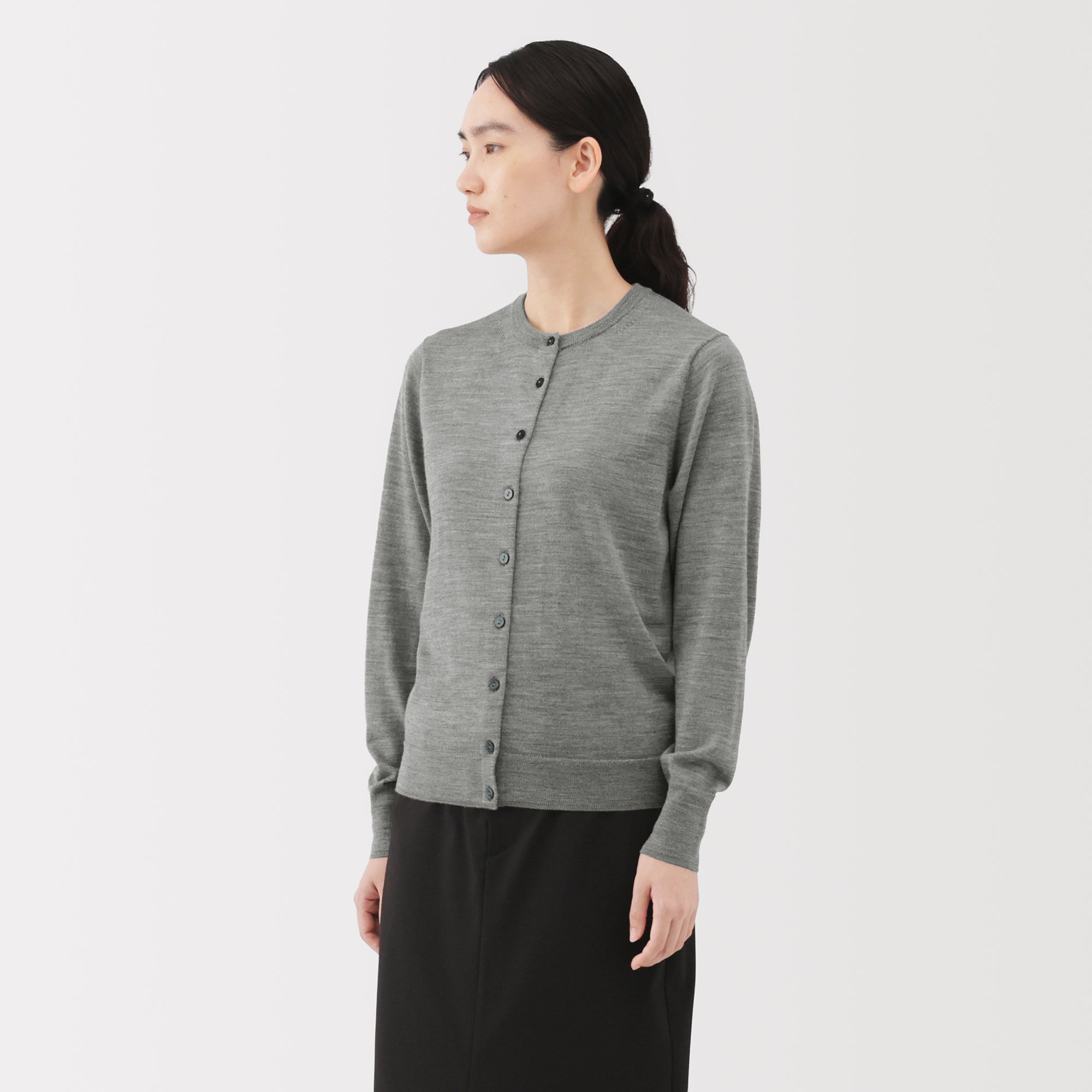 Wool Crewneck Cardigan