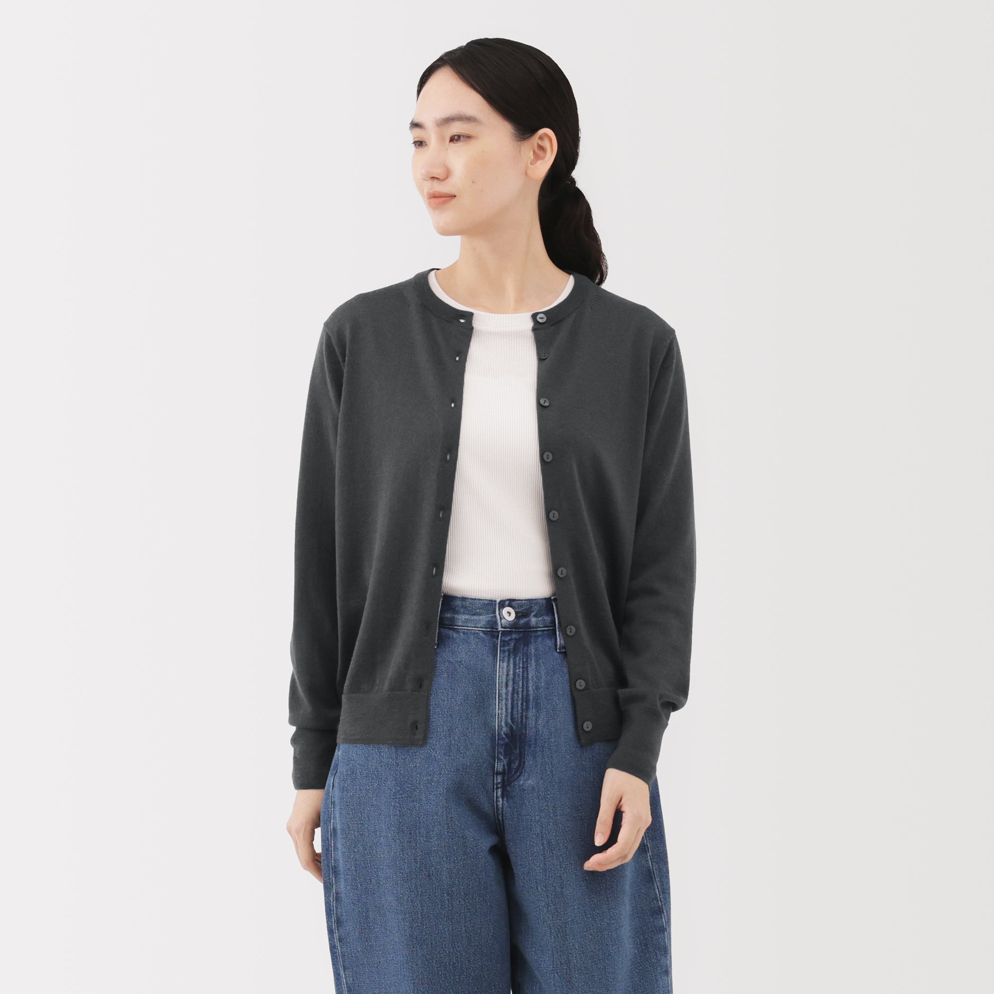 Wool Crewneck Cardigan