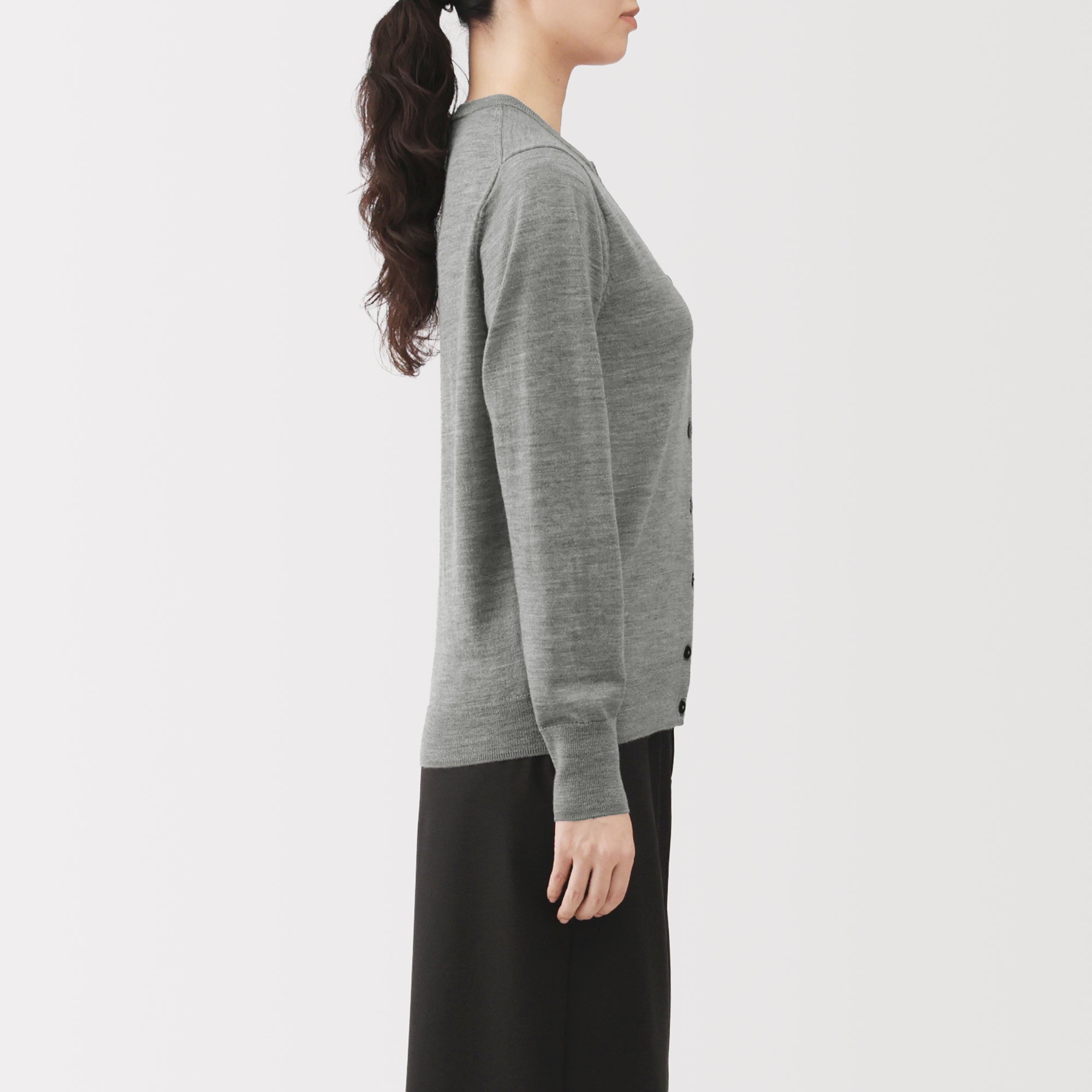 Wool Crewneck Cardigan
