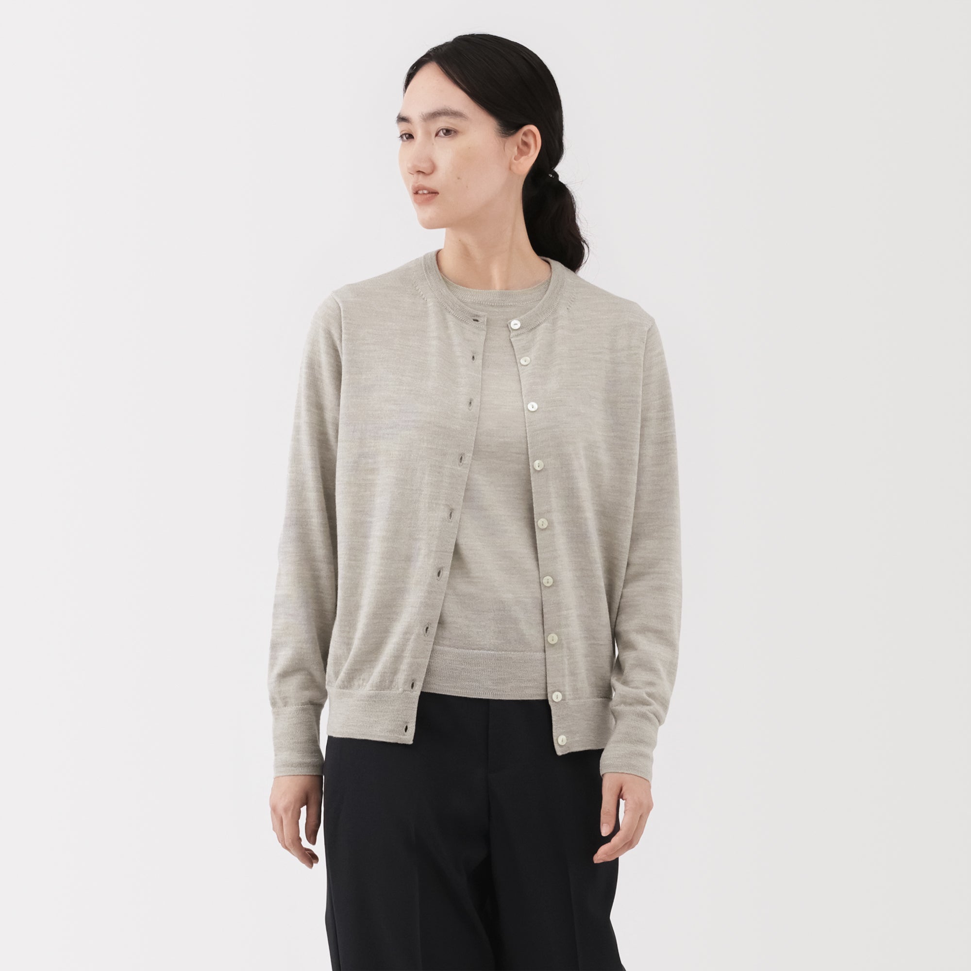 Wool Crewneck Cardigan