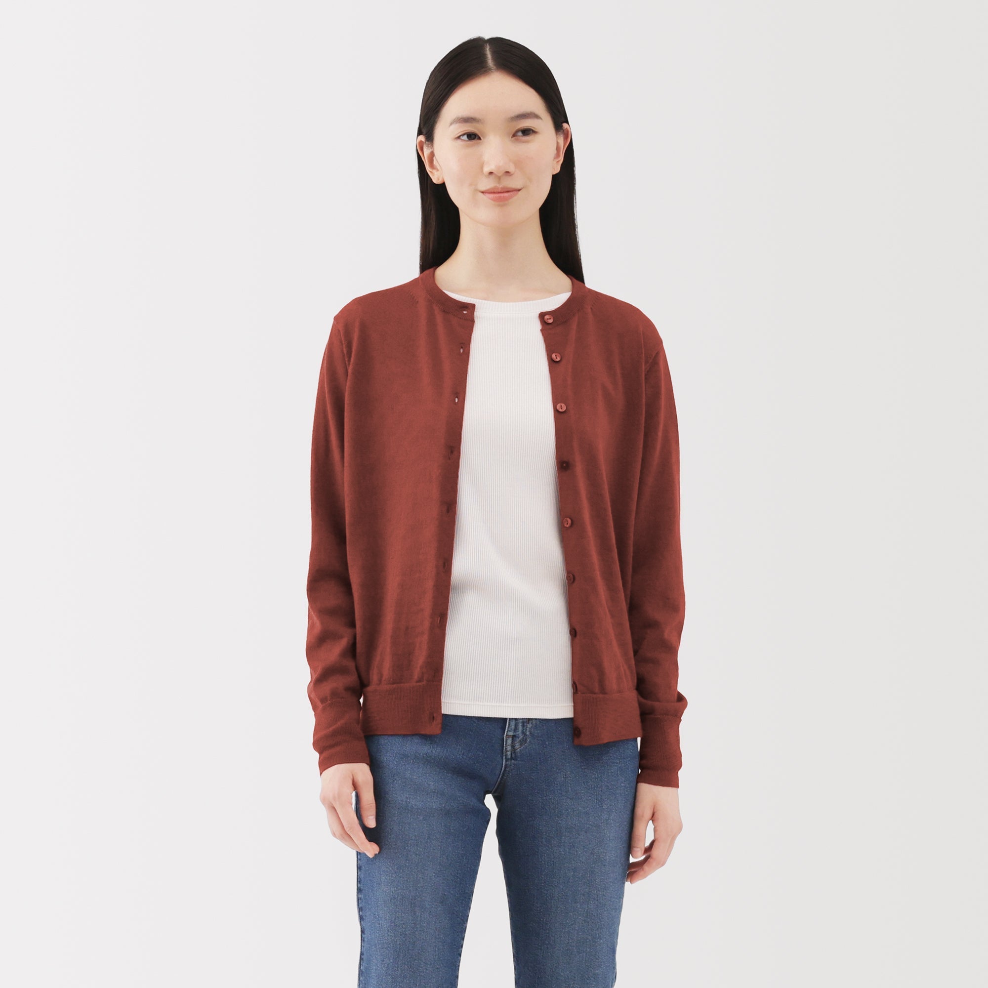 Wool Crewneck Cardigan
