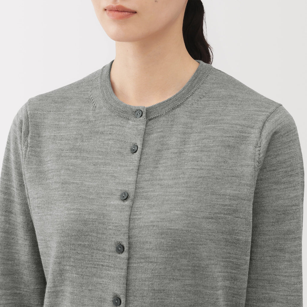 Wool Crewneck Cardigan