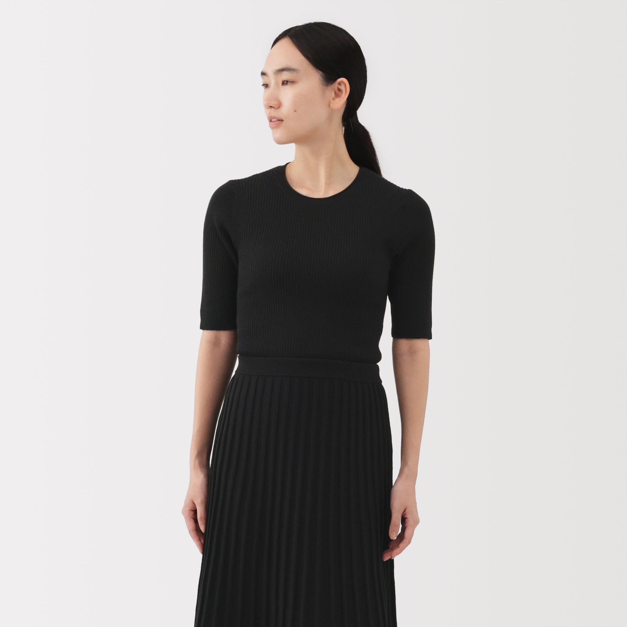 Lyocell Blend Half Sleeve Sweater
