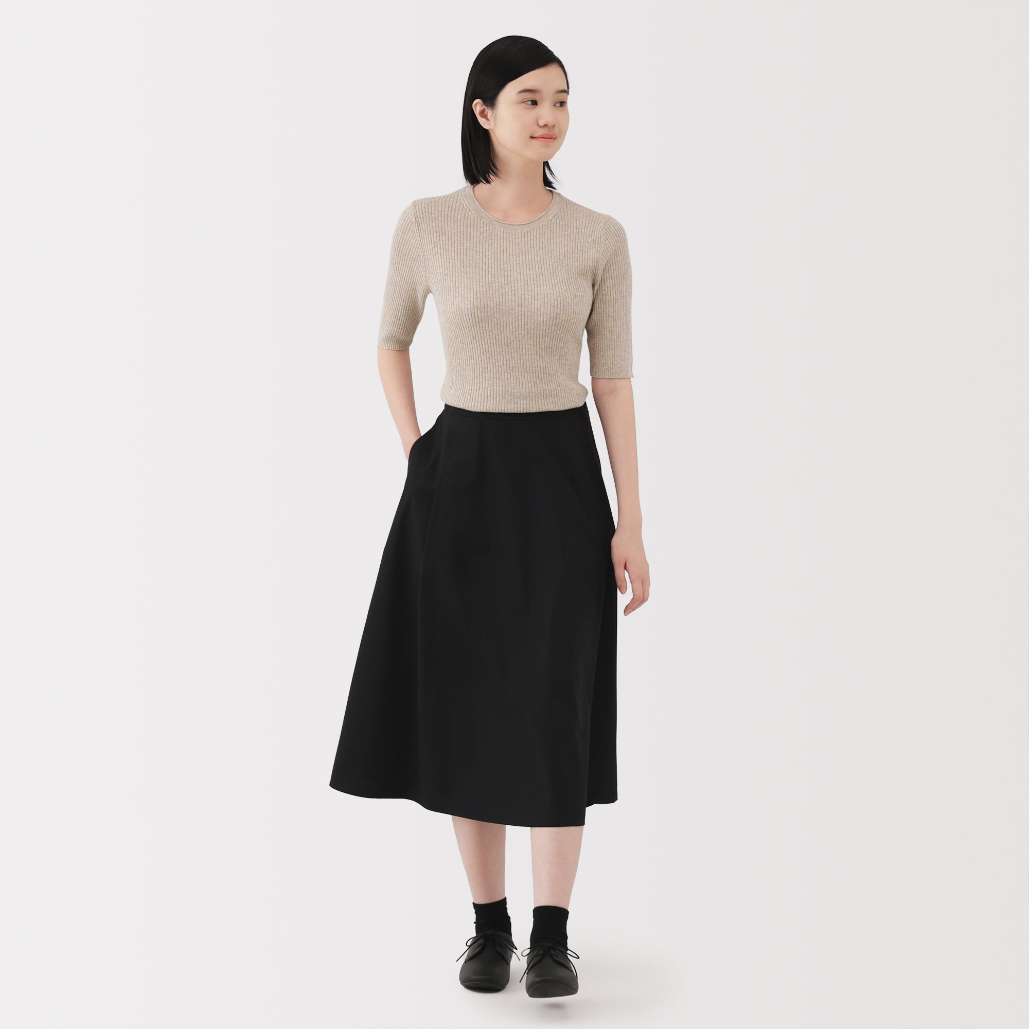 Lyocell Blend Half Sleeve Sweater