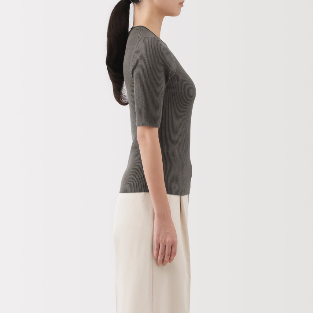 Lyocell Blend Half Sleeve Sweater