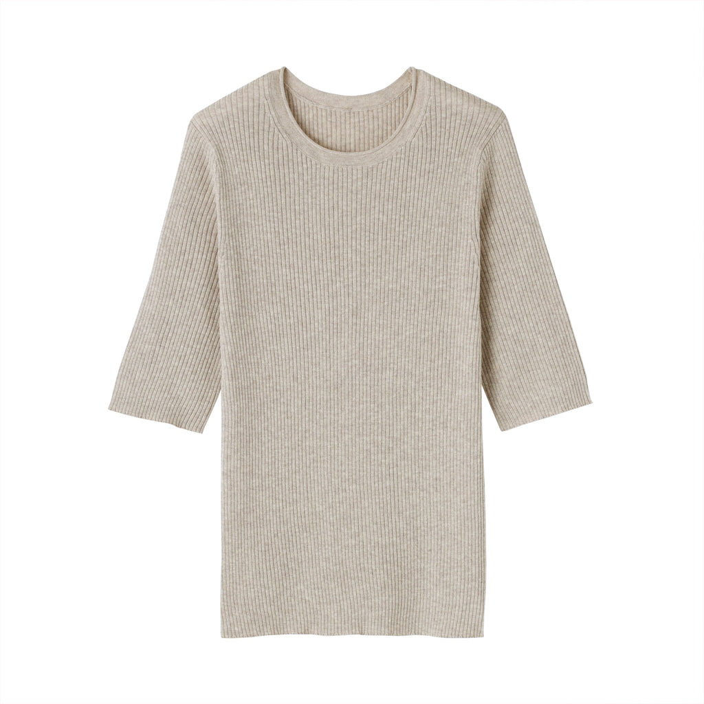 Lyocell Blend Half Sleeve Sweater