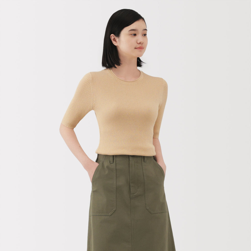Lyocell Blend Half Sleeve Sweater