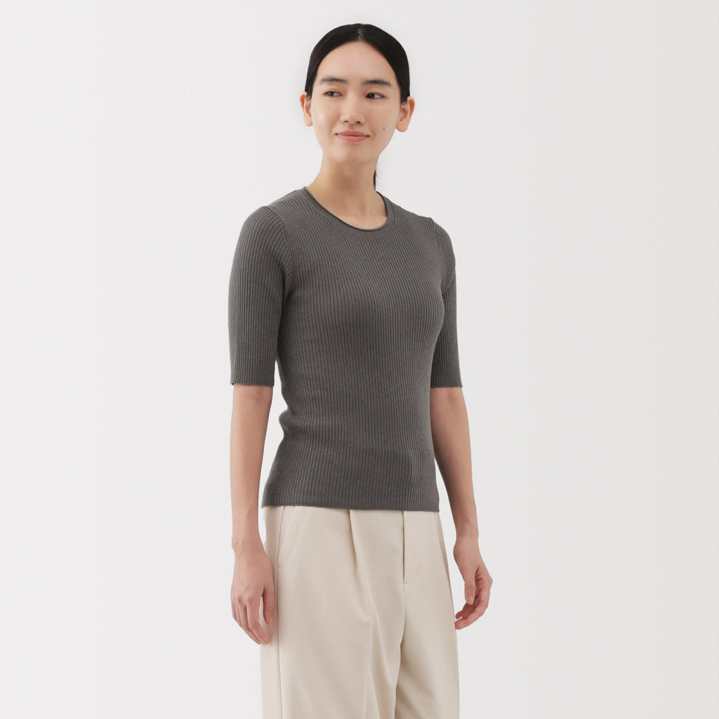 Lyocell Blend Half Sleeve Sweater