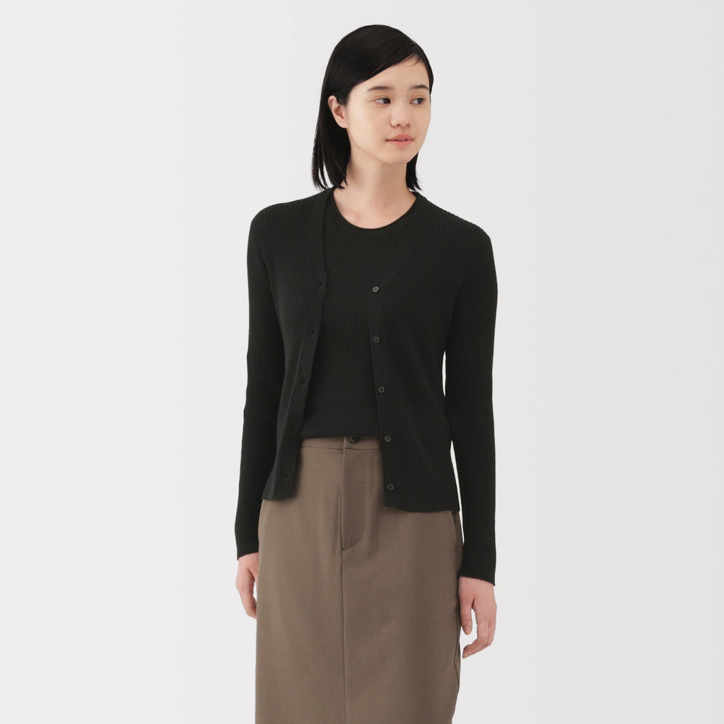 Lyocell Blend V-Neck Cardigan