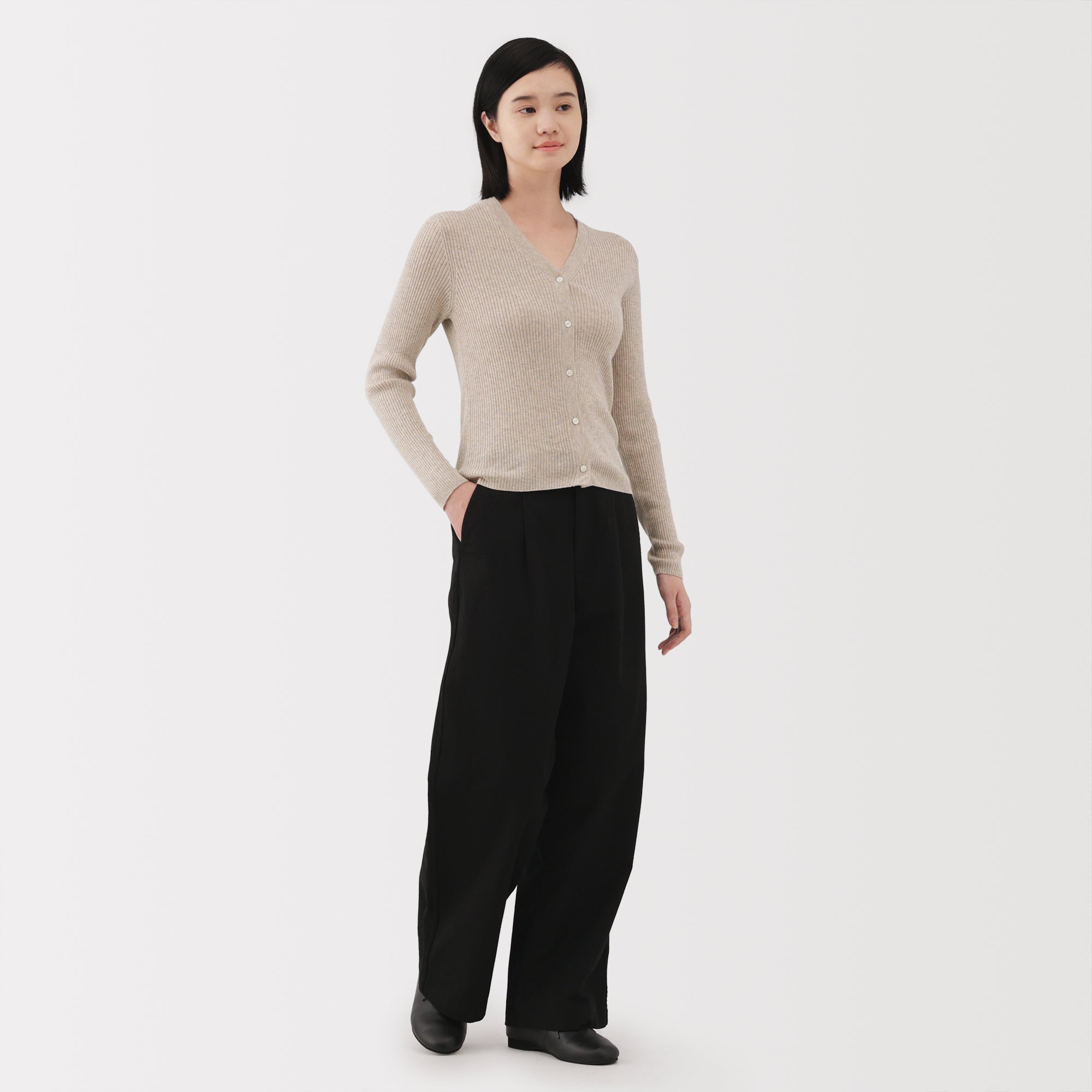 Lyocell Blend V-Neck Cardigan