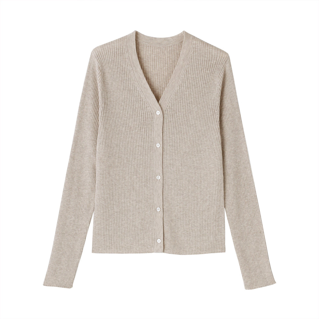 Lyocell Blend V-Neck Cardigan