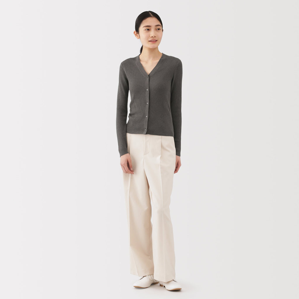 Lyocell Blend V-Neck Cardigan