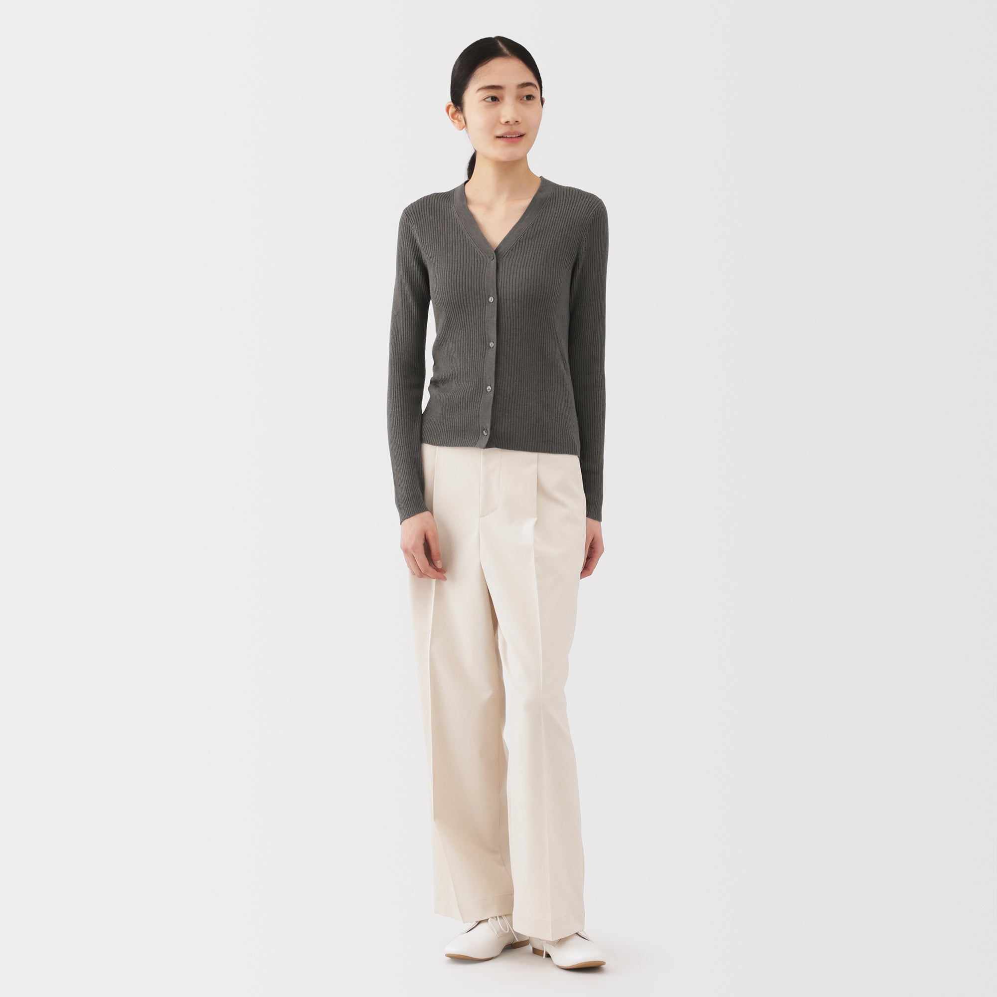 Lyocell Blend V-Neck Cardigan