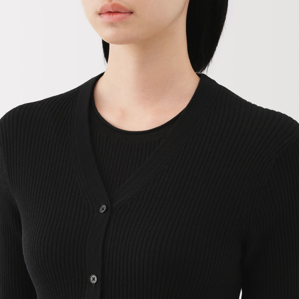 Lyocell Blend V-Neck Cardigan