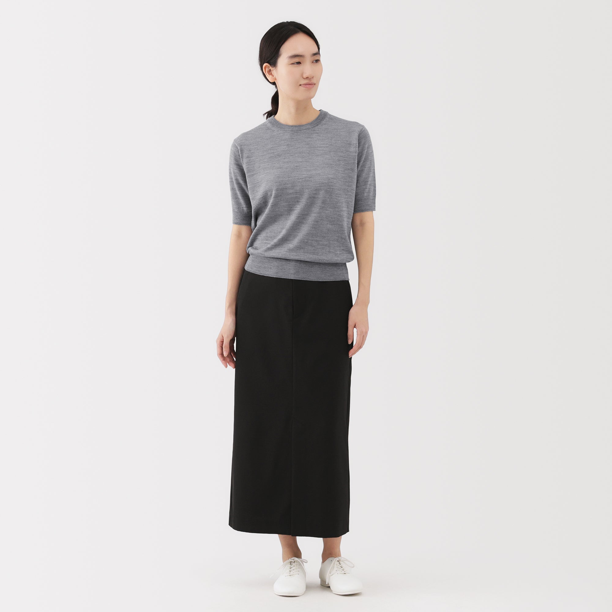 Wool Half Sleeve Sweater