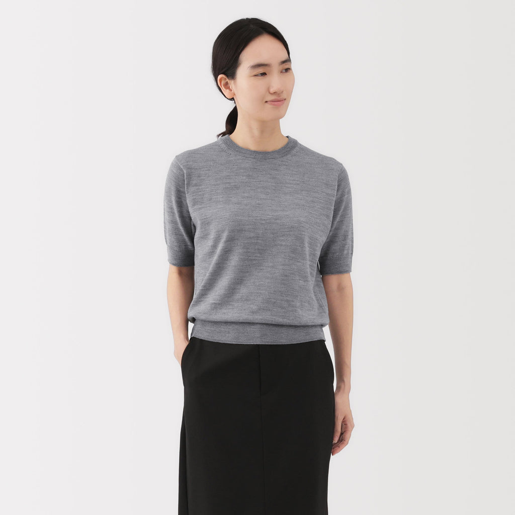 Wool Half Sleeve Sweater